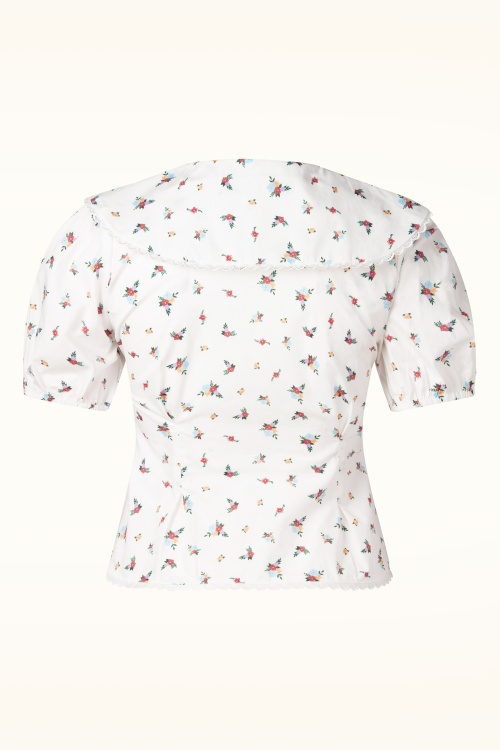 Glamorous - Blooming Belle katoenen blouse top in wit 3