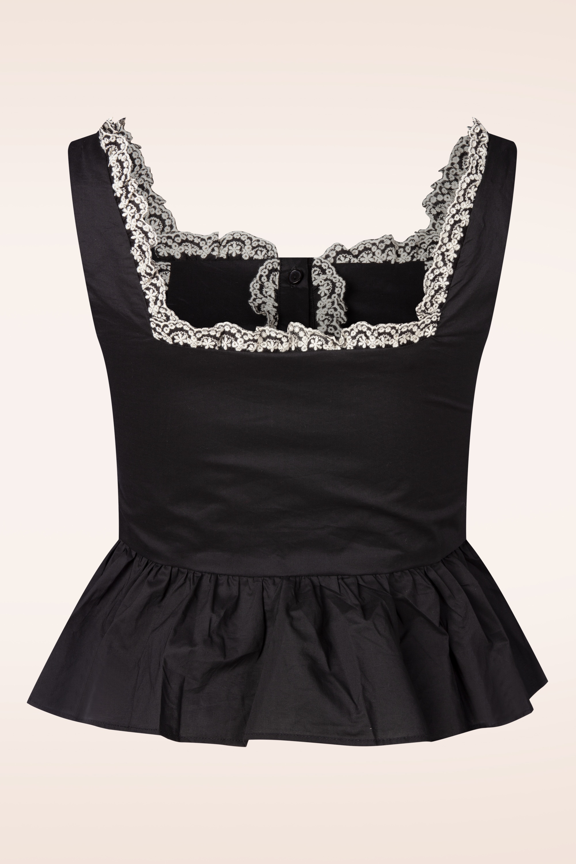 Glamorous - Midnight Broderie Cotton Peplum top in zwart 3