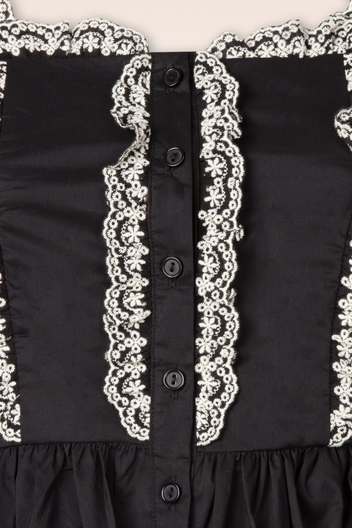 Glamorous - Midnight Broderie Cotton Peplum top in zwart 2