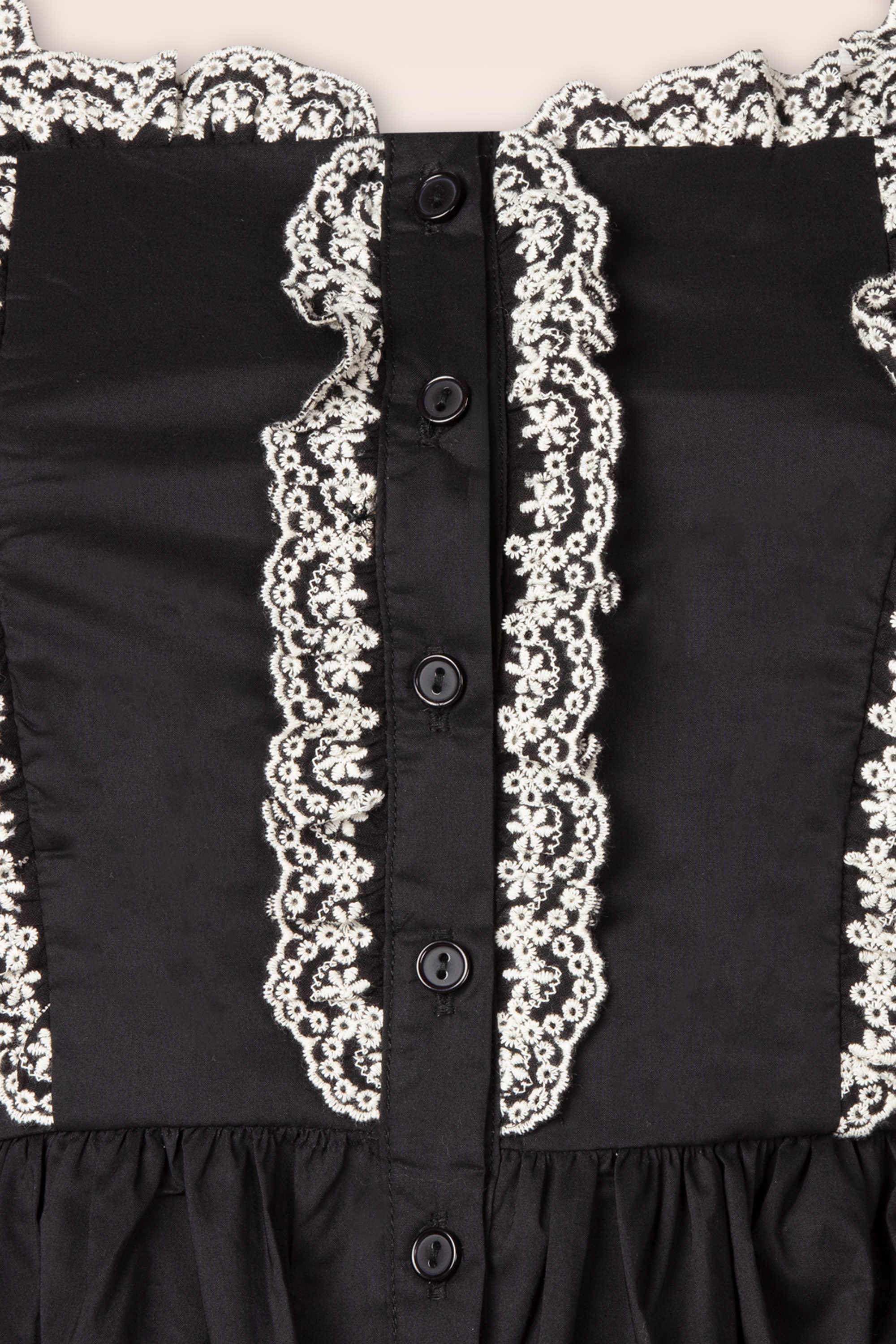 Glamorous - Midnight Broderie Cotton Peplum top in zwart 2