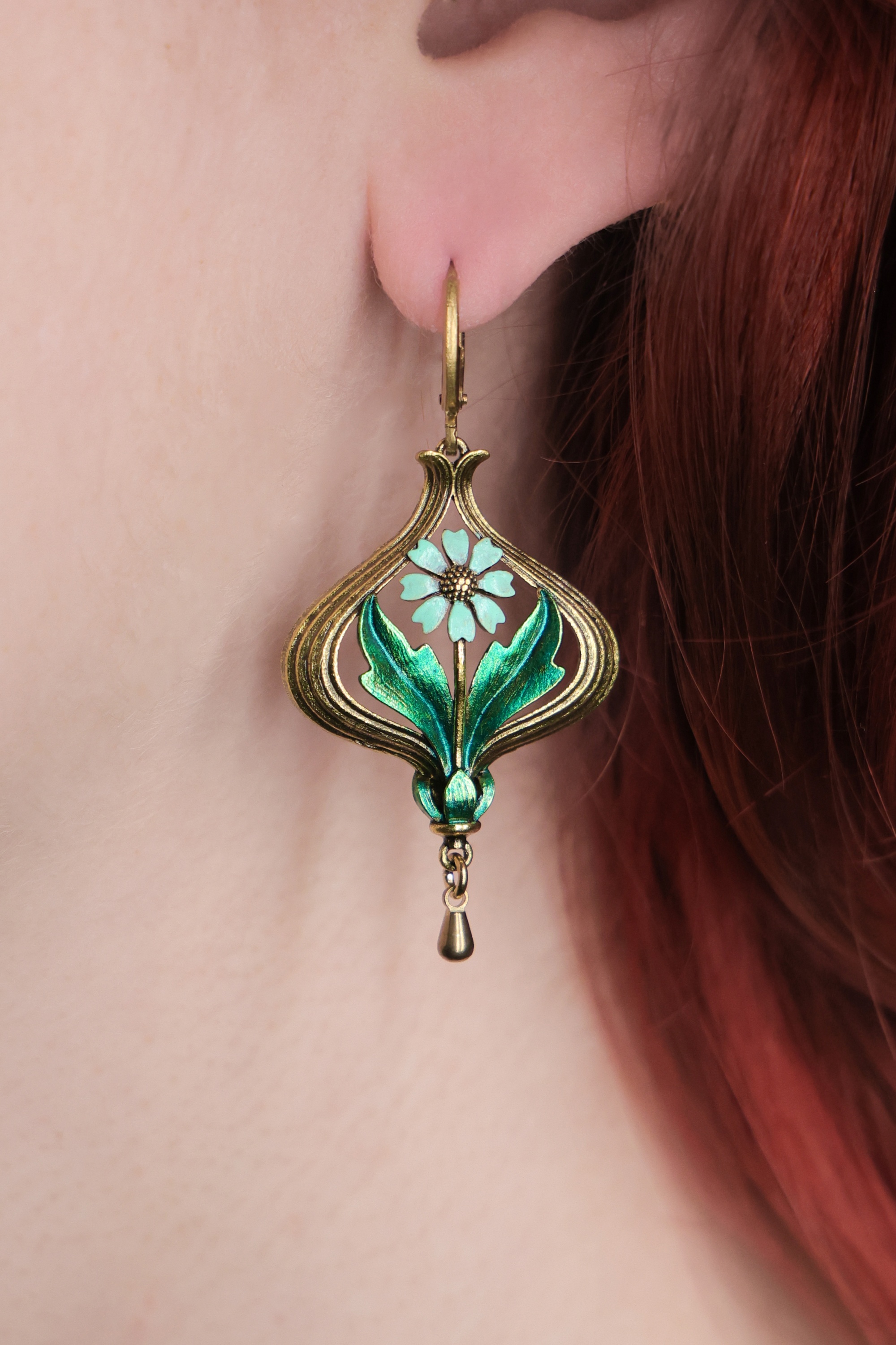 Urban Hippies - Arabella oorbellen in aqua blauw