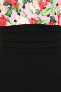 Vintage Chic for Topvintage - Topvintage exclusive ~ Rinda floral maxi jurk in zwart en roze 2