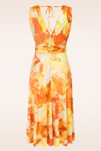 Vintage Chic for Topvintage - Topvintage exclusive ~ Jane aquarel swing jurk in oranje en geel 3