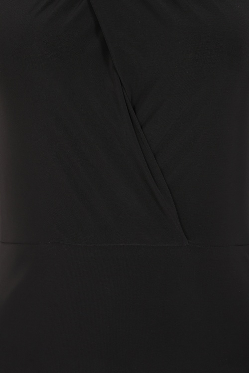 Vintage Chic for Topvintage - Topvintage exclusive ~ Valentina halter pencil jurk in zwart 2