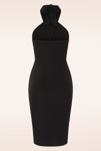 Vintage Chic for Topvintage - Topvintage exclusive ~ Valentina halter pencil jurk in zwart 3