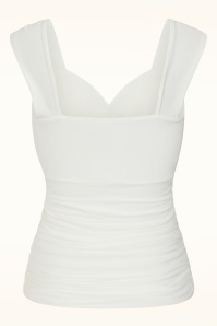 Vintage Chic for Topvintage - Topvintage exclusive ~ Claire slinky top in gebroken wit 3