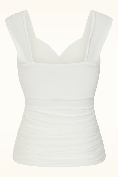 Vintage Chic for Topvintage - Topvintage exclusive ~ Claire slinky top in gebroken wit 3