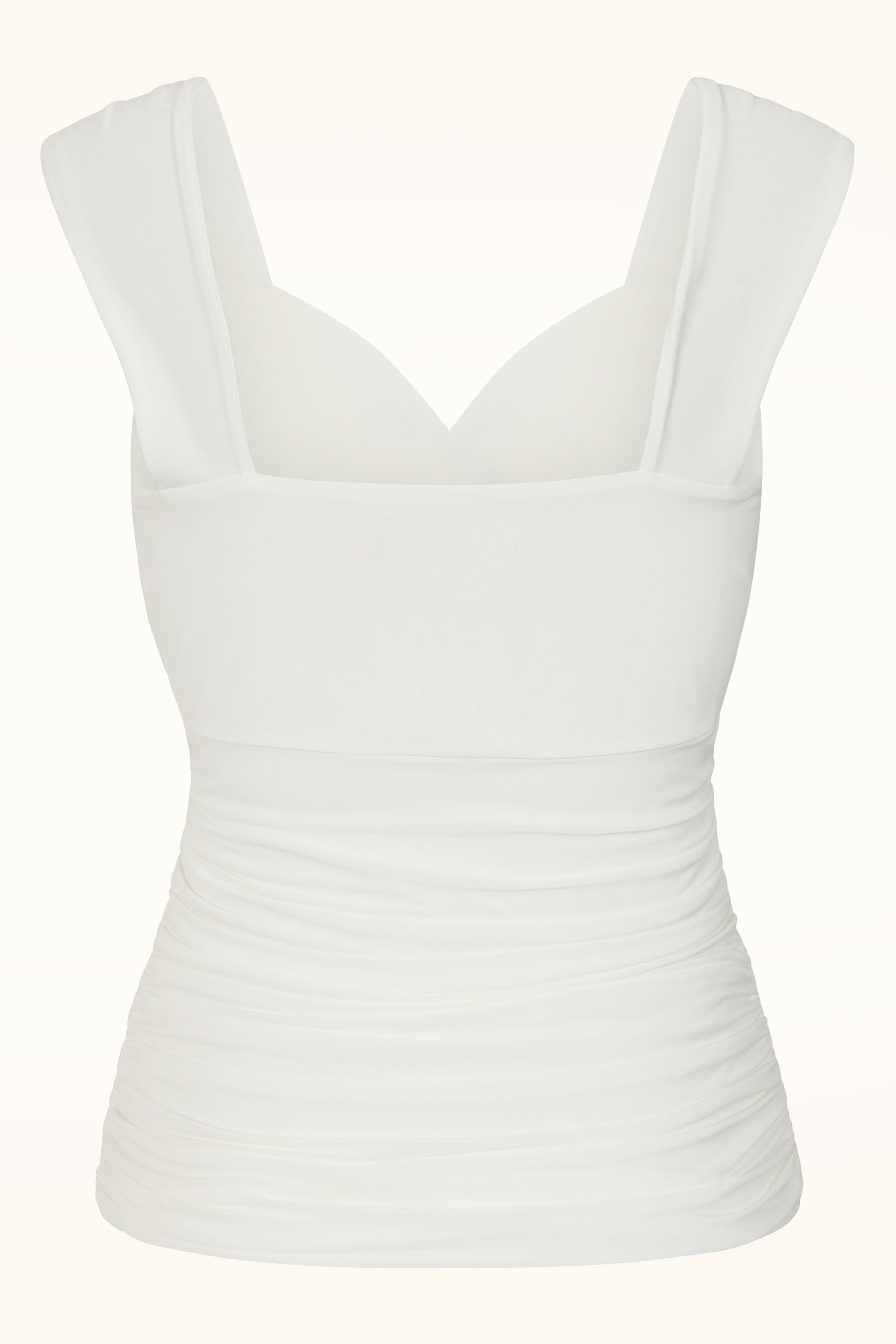 Vintage Chic for Topvintage - Topvintage exclusive ~ Claire slinky top in gebroken wit 3