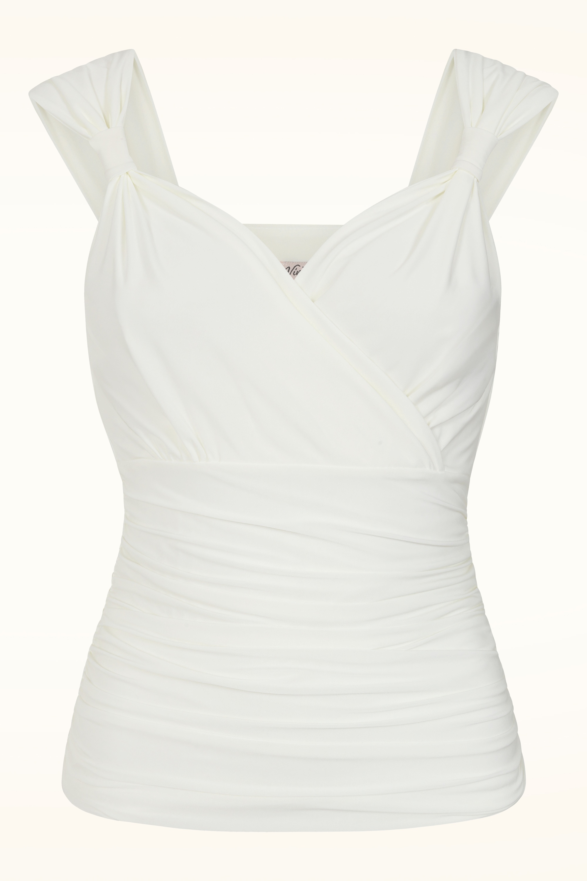 Vintage Chic for Topvintage - Topvintage exclusive ~ Claire slinky top in gebroken wit