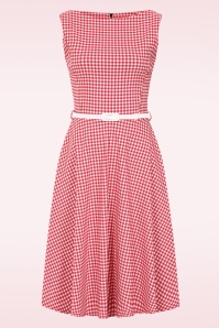 Vintage Chic for Topvintage - Topvintage exclusive ~ Penny gingham swing jurk in rood en wit