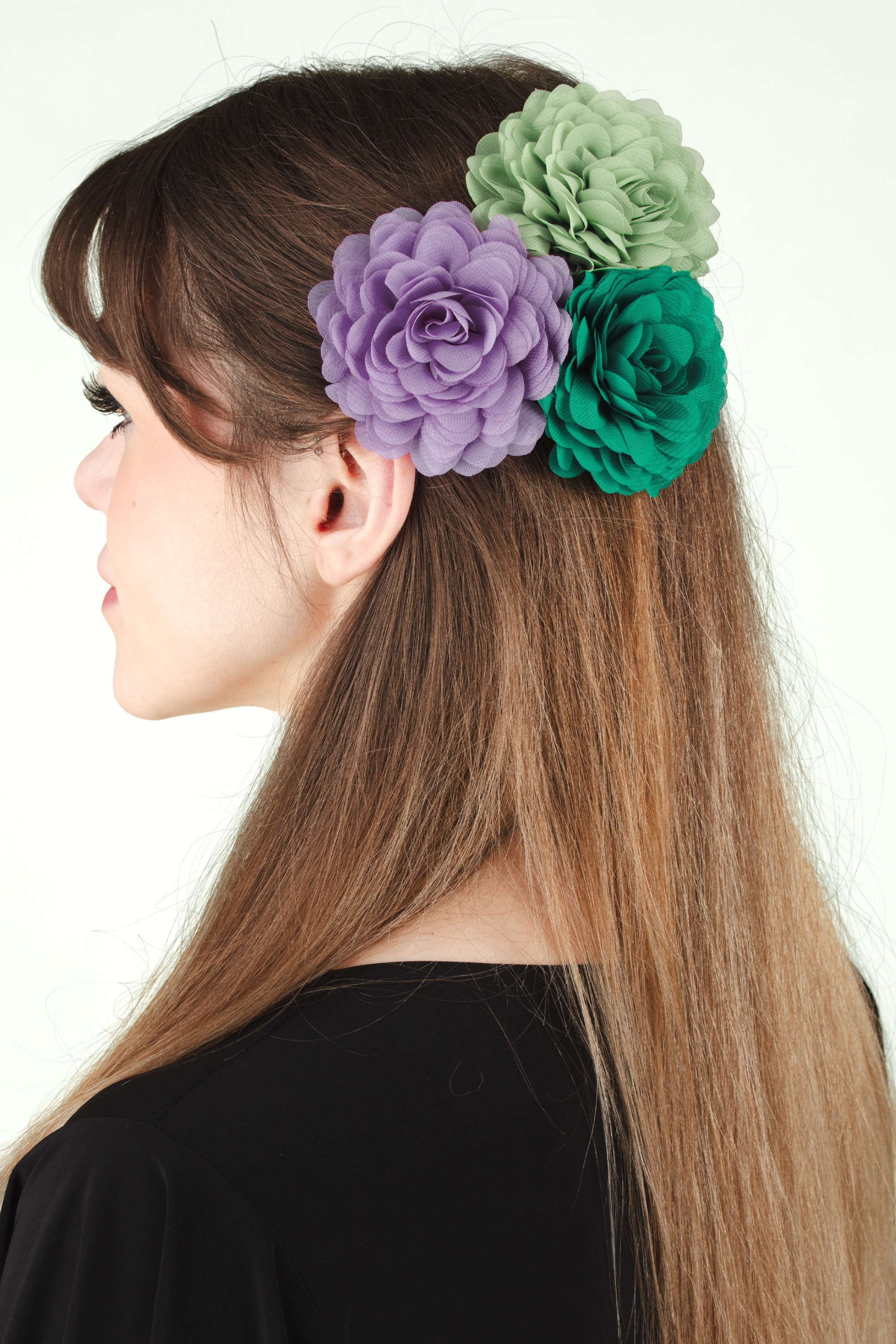 Urban Hippies - Haarbloemen set in lavender, waterfall en whisper green