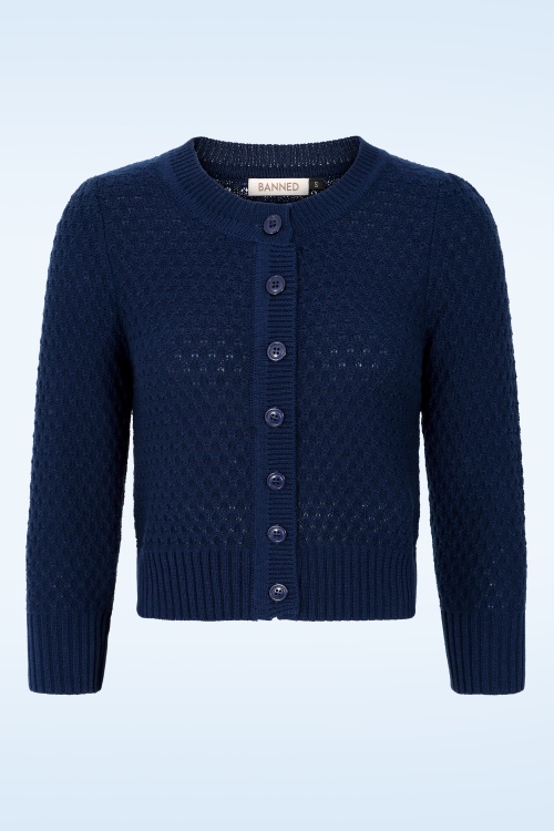 Banned Retro - Fara katoenen vest in marineblauw 2