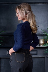 Banned Retro - Fara katoenen vest in marineblauw 3