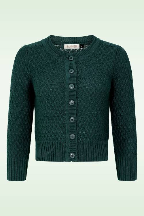 Banned Retro - Fara katoenen vest in bosgroen 2