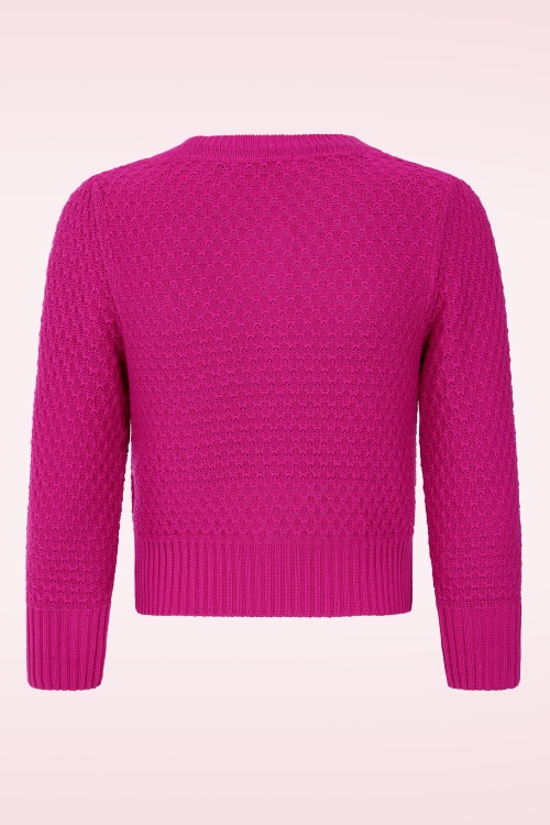 Banned Retro - Fara katoenen vest in magenta 5