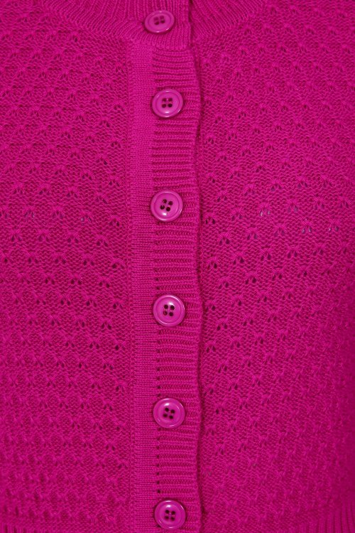 Banned Retro - Fara katoenen vest in magenta 4