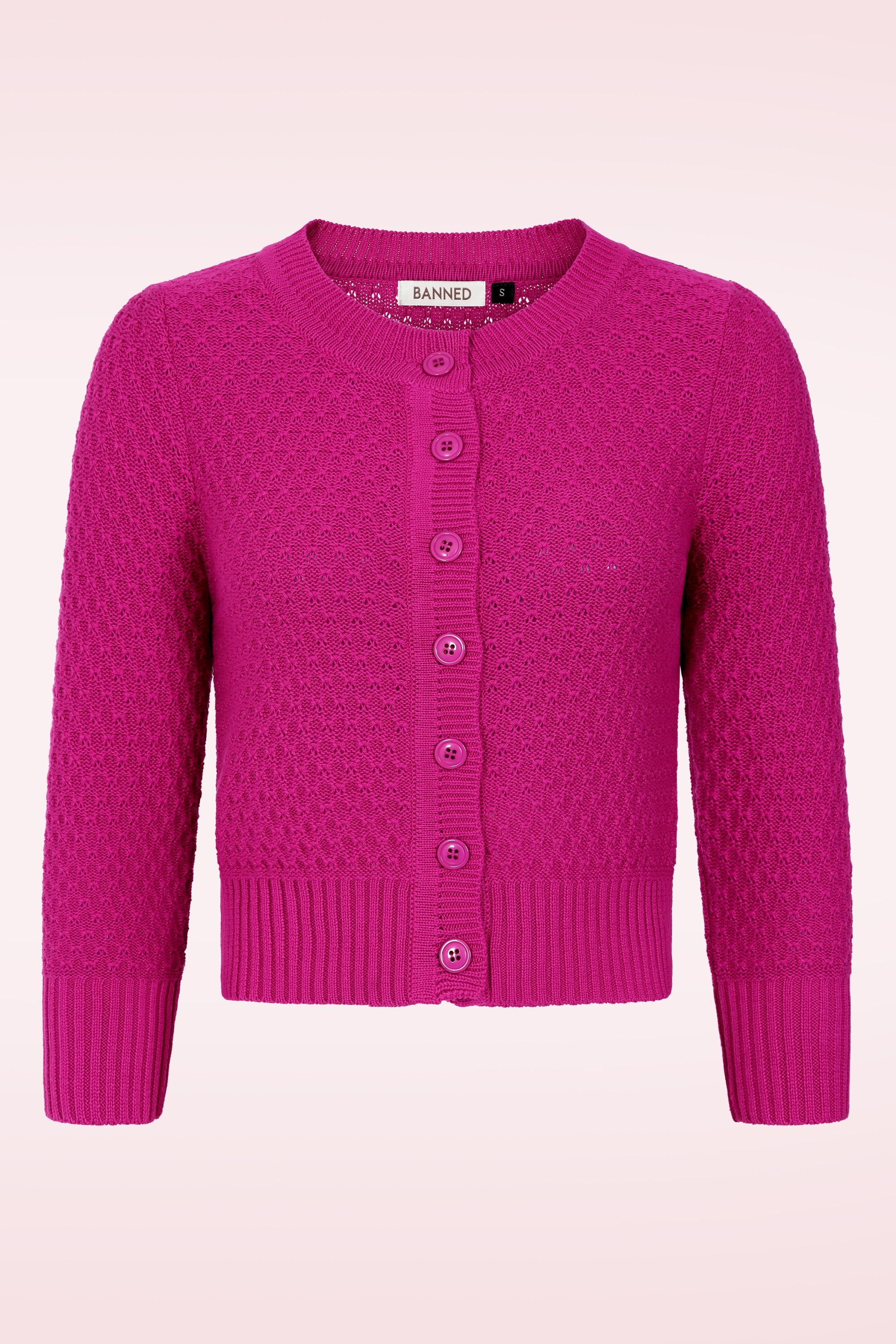 Banned Retro - Fara katoenen vest in magenta 2