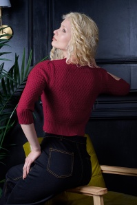 Banned Retro - Fara katoenen vest in wijnrood 3