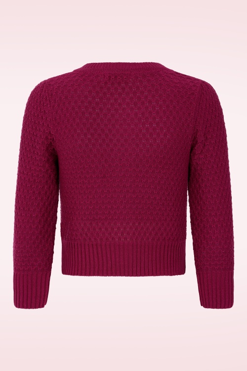 Banned Retro - Fara katoenen vest in wijnrood 5