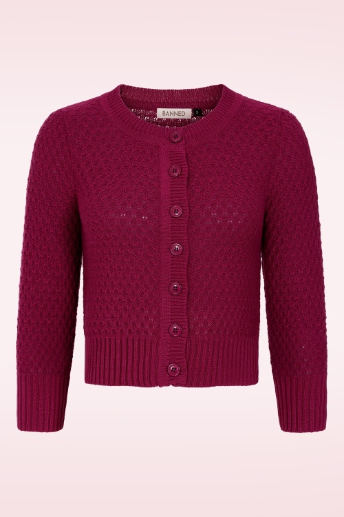 Banned Retro - Fara katoenen vest in wijnrood 2