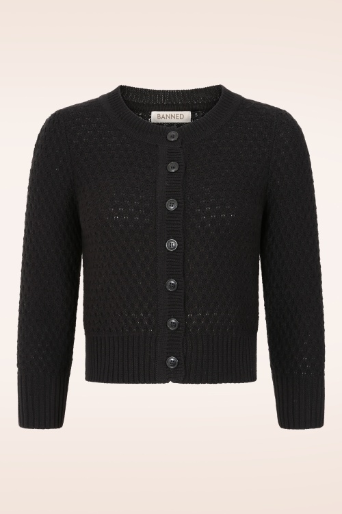 Banned Retro - Fara katoenen vest in zwart 2