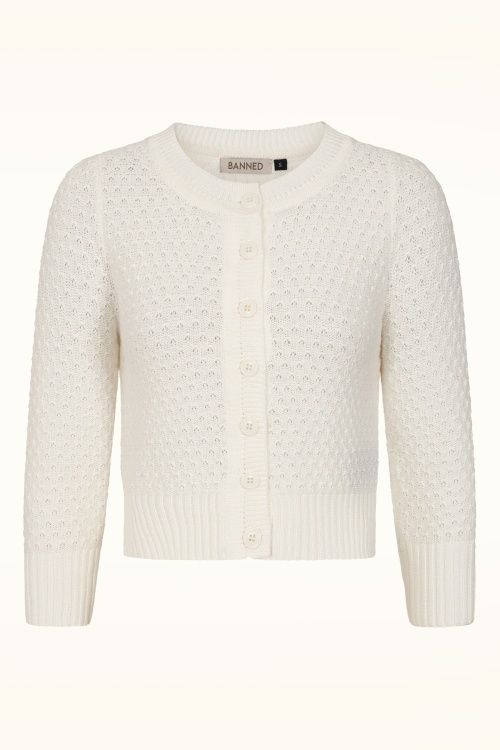 Banned Retro - Fara katoenen vest in ivoor 2