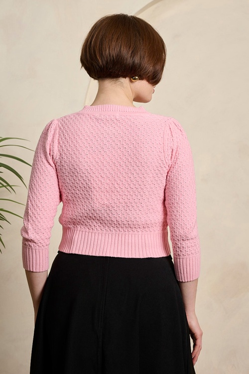 Banned Retro - Fara katoenen vest in roze 2