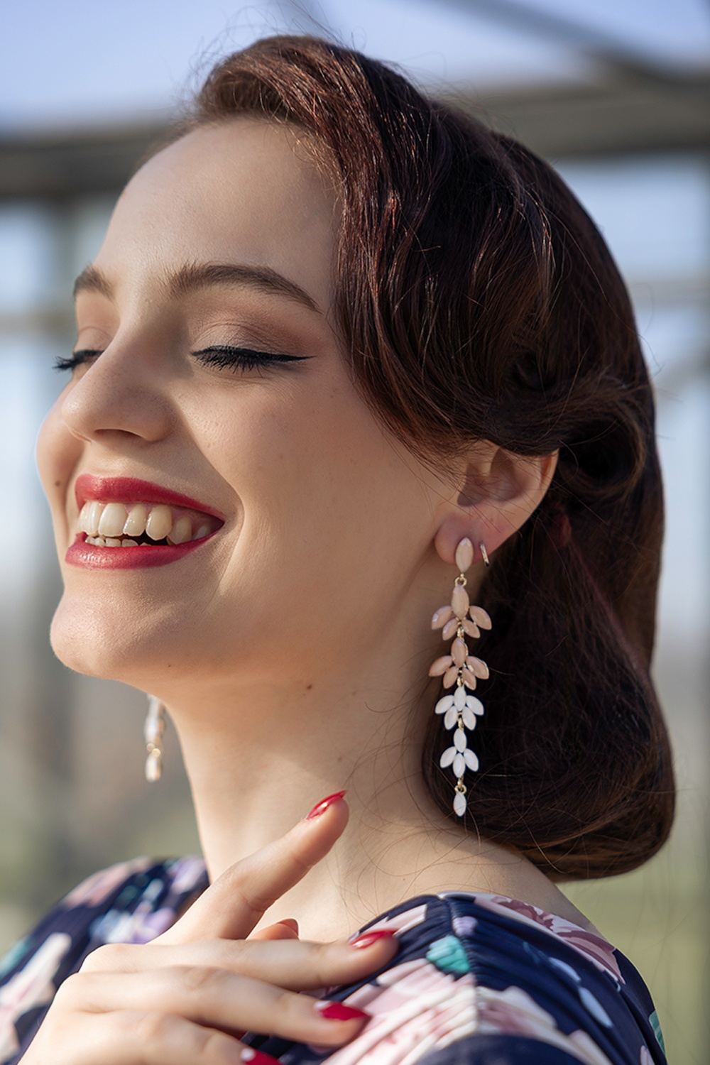 Day&Eve by Go Dutch Label - Blushfall Stone Dangle oorbellen