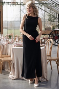 Vintage Chic for Topvintage - Topvintage exclusive ~ Teresa maxi jurk in zwart