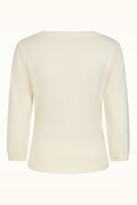 Banned Retro - Marla Lemon katoenen vest in ivoor 5