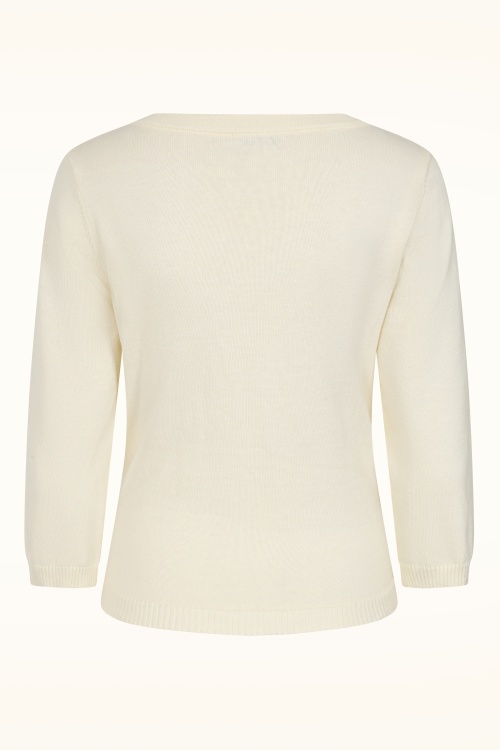 Banned Retro - Marla Lemon katoenen vest in ivoor 5