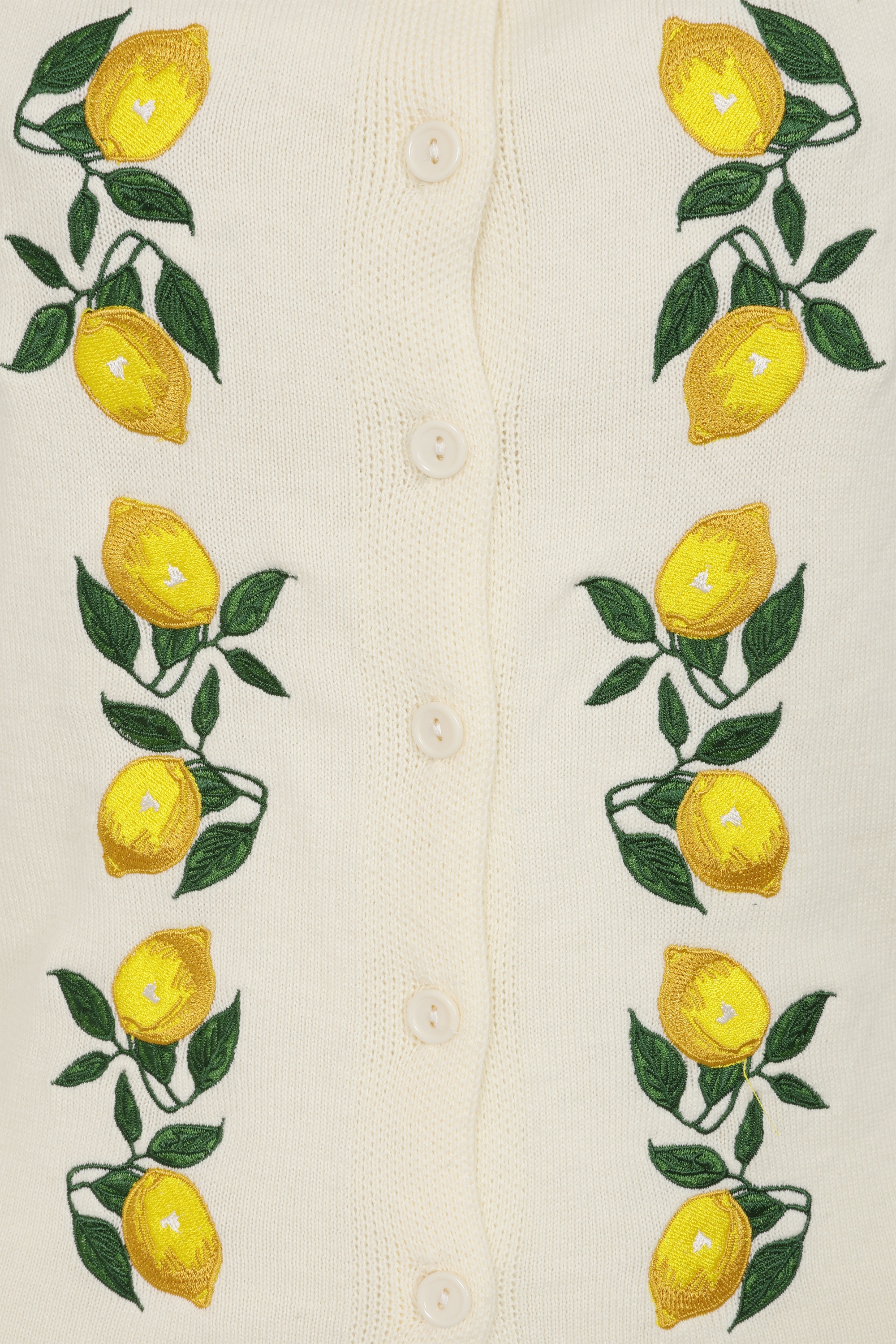 Banned Retro - Marla Lemon katoenen vest in ivoor 3