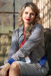 King Louie - Isa Pretty Check jacket in mazarine