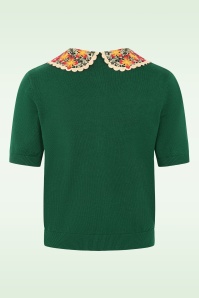 Banned Retro - Polly Summer katoenen vest in groen 5