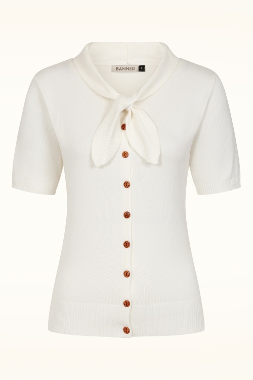 Banned Retro - Katy Summer Knot vest in crème  2