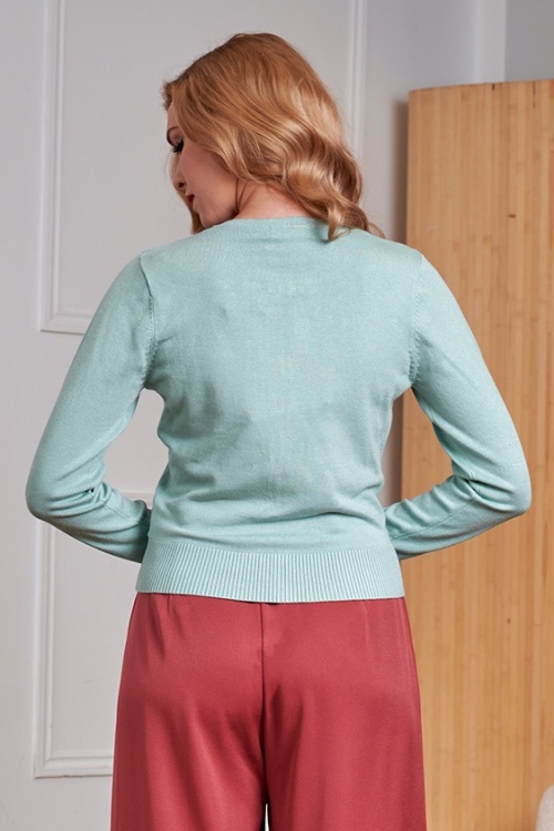 Banned Retro - Heritage Cherry vest in ijsblauw 4