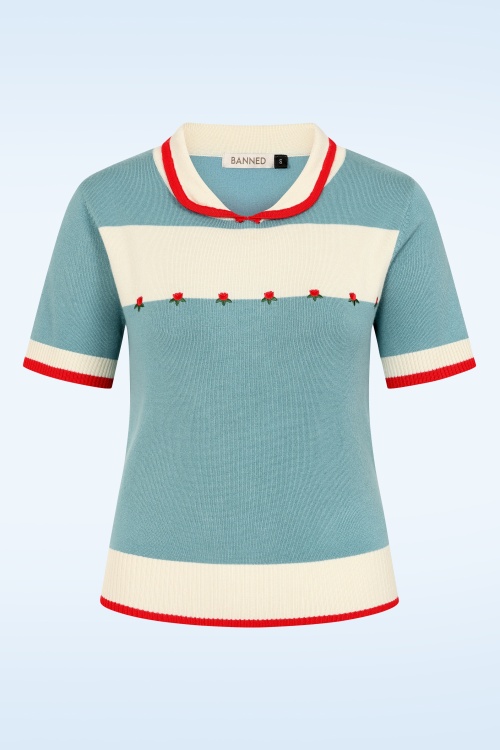 Banned Retro - Lily Rose trui in blauw 2