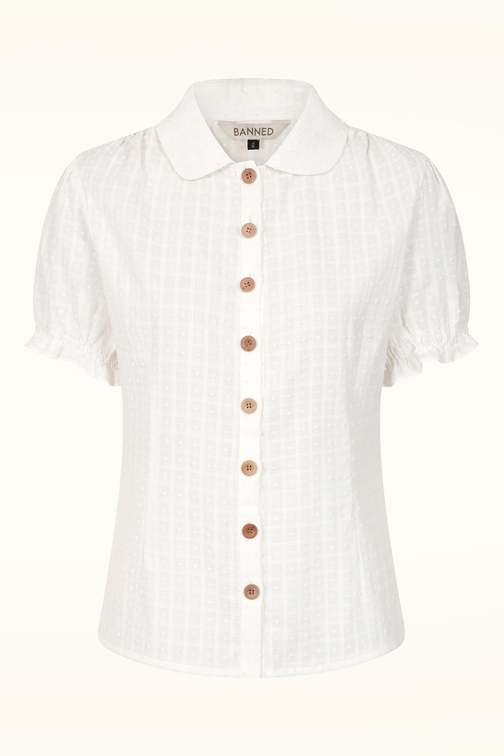 Banned Retro - Star katoenen blouse in wit 2