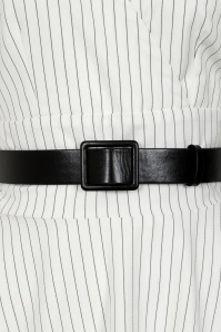 Glamour Bunny Business Babe - Topvintage exclusive ~ Chiara Pinstripe swing jurk in wit 4