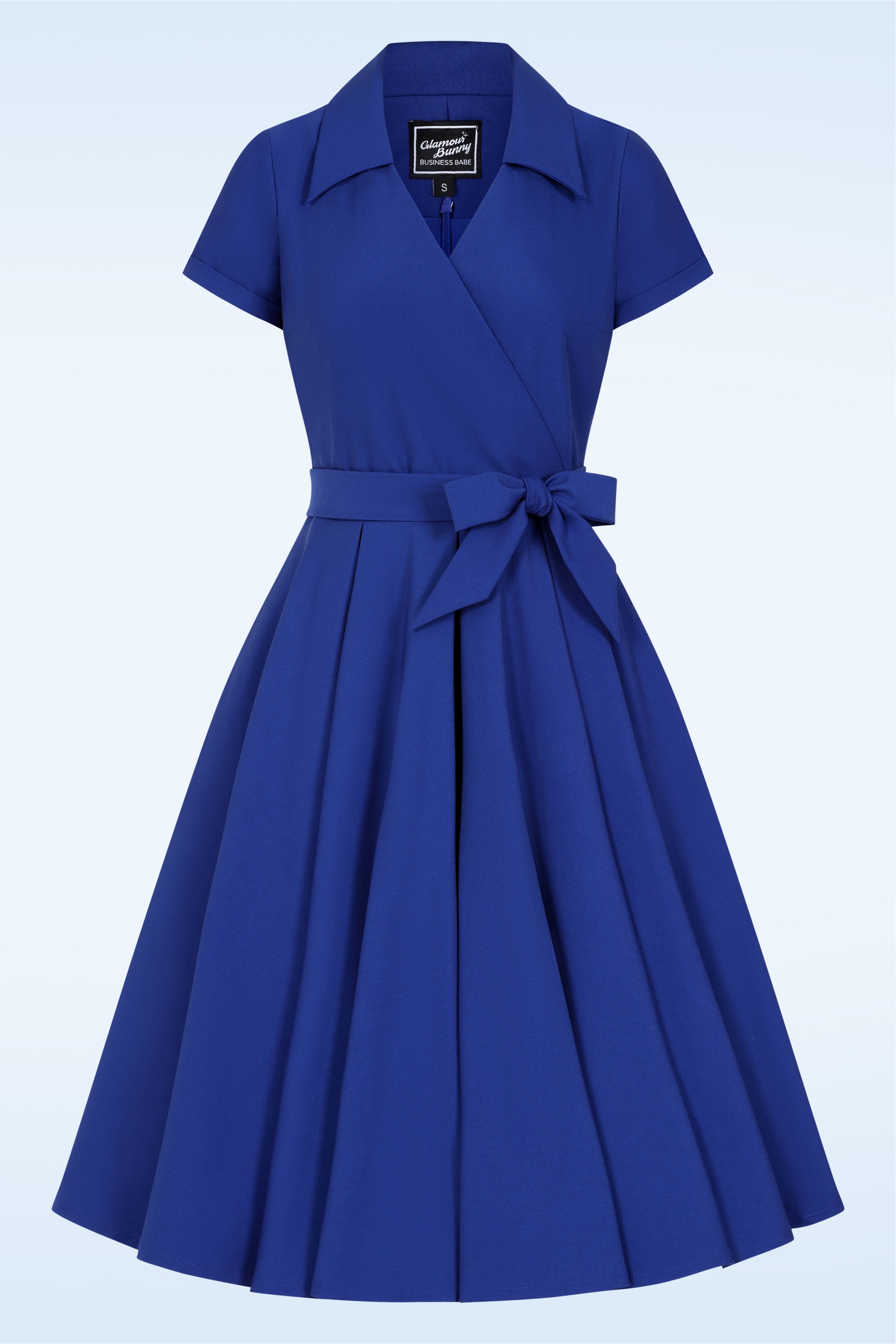 Glamour Bunny Business Babe - Topvintage Exclusive ~ The Glenda swing jurk in koningsblauw 5