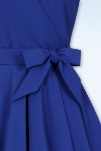 Glamour Bunny Business Babe - Topvintage Exclusive ~ The Glenda swing jurk in koningsblauw 3