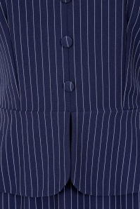 Glamour Bunny Business Babe - Topvintage exclusive ~ Penelope Pinstripe pencil jurk in marineblauw 3