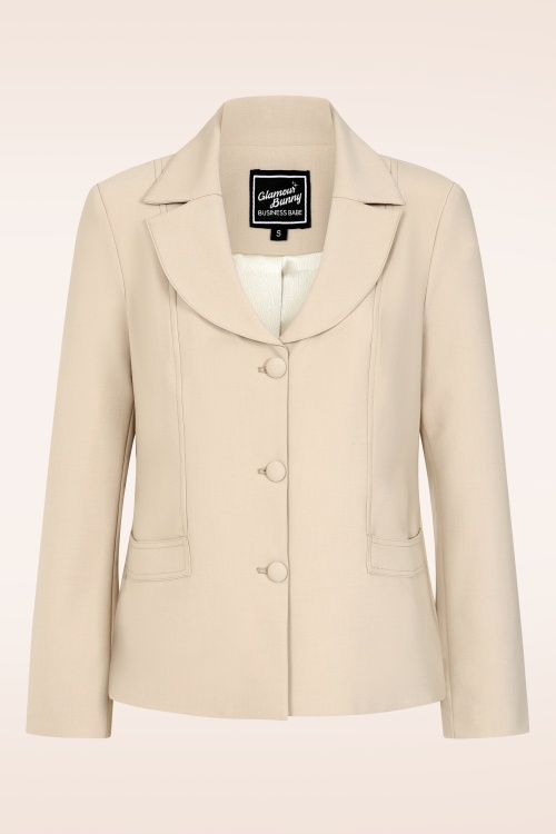 Glamour Bunny Business Babe - Topvintage Exclusive ~ The Paris blazer in zand 2