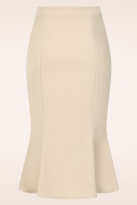 Glamour Bunny Business Babe - Topvintage Exclusive ~ The Vedette Fishtail rok in zand 3