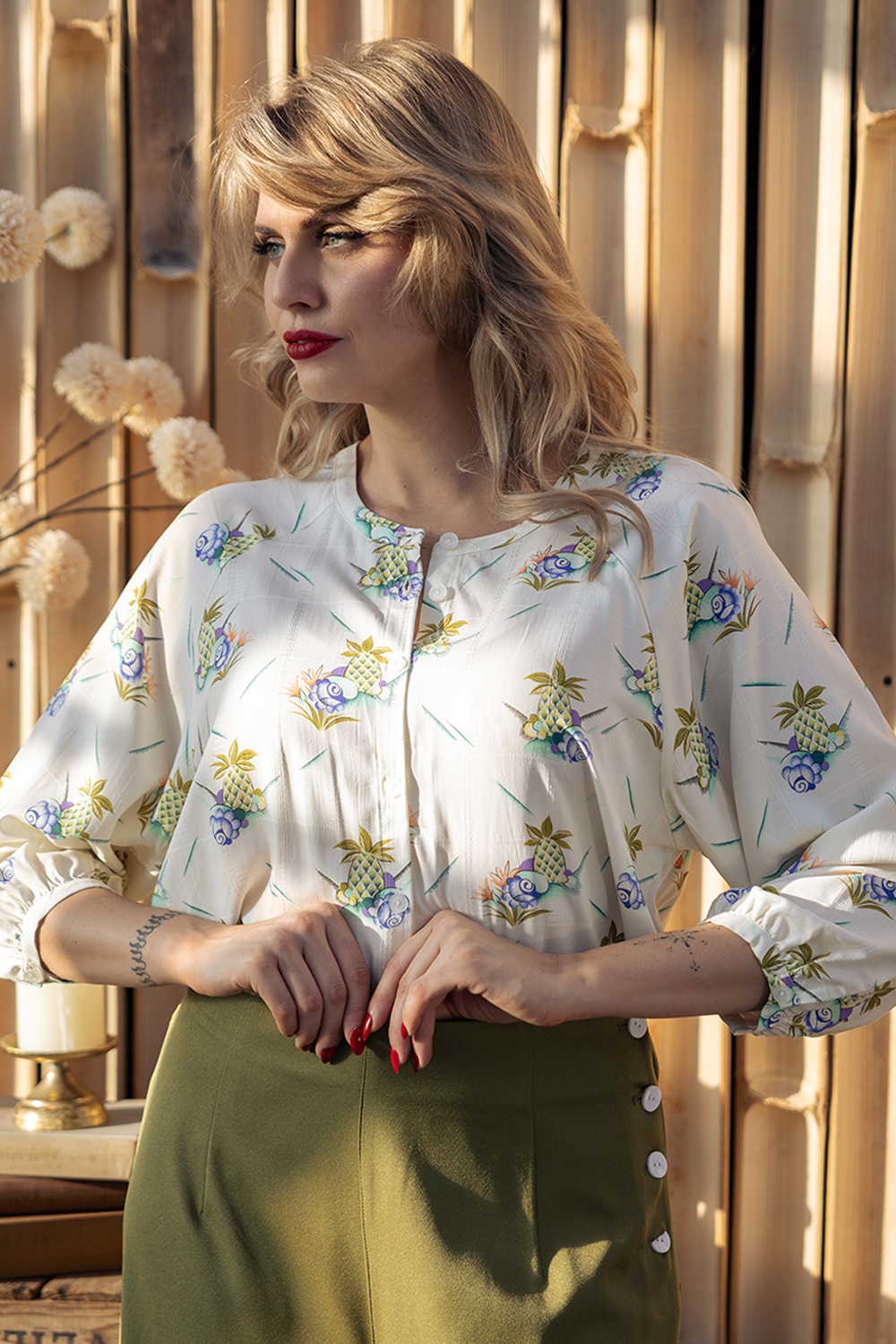 King Louie - Cybil Colada blouse in ice cream