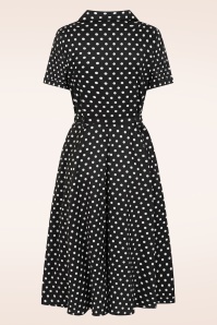 Banned Retro - Bella Polka swing jurk in zwart 5