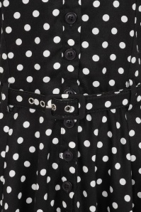 Banned Retro - Bella Polka swing jurk in zwart 4