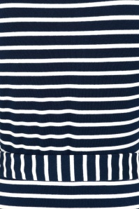 Banned Retro - May Stripe A-lijn wikkeljurk in navy en wit 5