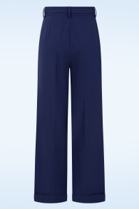 Banned Retro - Joanna pantalon in marineblauw 4