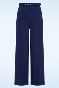 Banned Retro - Joanna pantalon in marineblauw 3